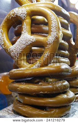 Bread Of German Origin Called Brezel, With Wheat And Salt