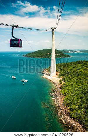 The Longest Cable Car Situated On The Phu Quoc Island In South Vietnam.