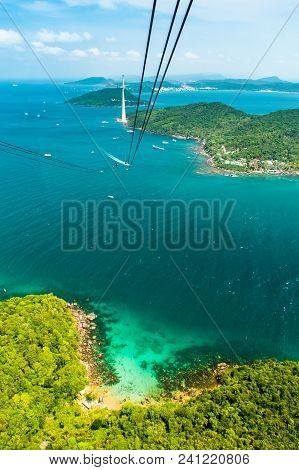 The Longest Cable Car Situated On The Phu Quoc Island In South Vietnam.