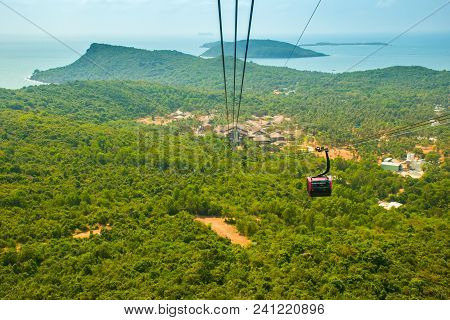 The Longest Cable Car Situated On The Phu Quoc Island In South Vietnam.