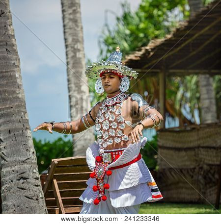 Sri Lanka, Bentota - 14 April 2018: National Lankan Dance On The Territory Of Avani Benton Spa & Res