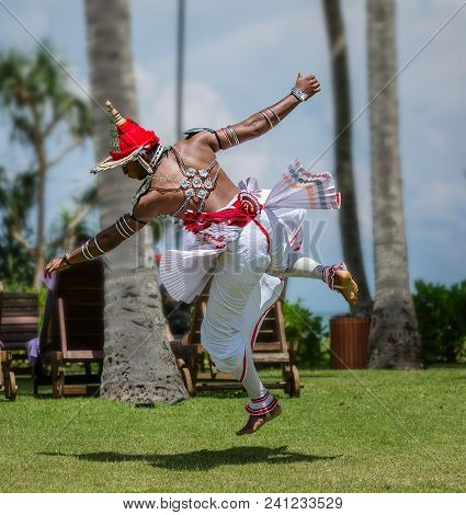 Sri Lanka, Bentota - 14 April 2018: National Lankan Dance On The Territory Of Avani Benton Spa & Res