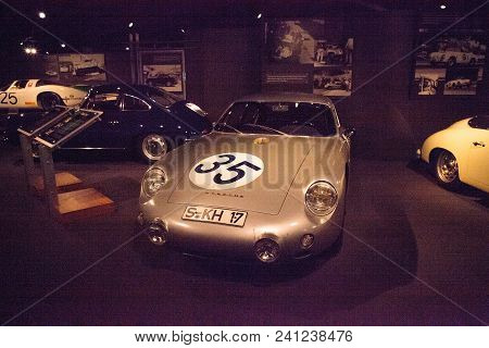 Naples, Florida, Usa - May 5, 2018:  Silver 1960 Porsche Abarth Carrera Gtl Displayed At The Revs In