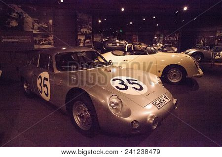 Naples, Florida, Usa - May 5, 2018:  Silver 1960 Porsche Abarth Carrera Gtl Displayed At The Revs In