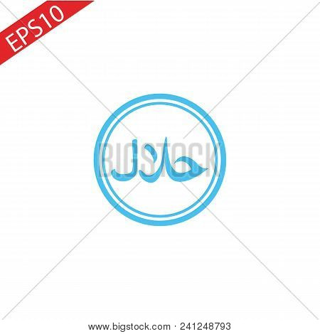 Halal Food Icon Colorful Symbol. Premium Quality Isolated Islam Muslim Religious Element Halal Food 
