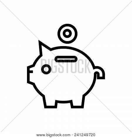 Piggy Bank Vector Icon On White Background. Piggy Bank Modern Icon For Graphic And Web Design. Piggy