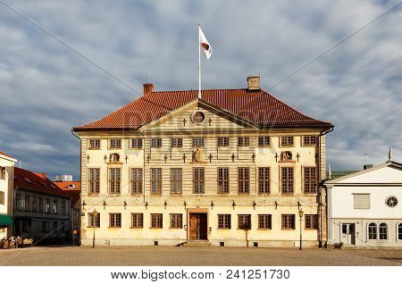 Kalmar, Sweden - August 22, 2017: Exterior Of The Kalmar City Hall Building Constructed 1690 At The 