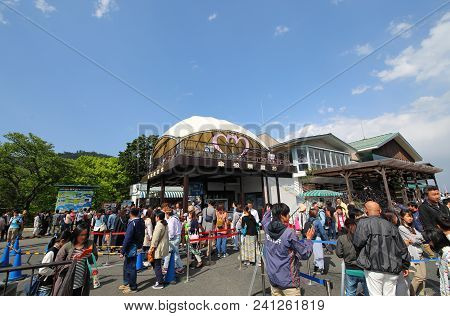 Kyoto Japan - May 04, 2018: Unidentified People Visit Amanohashidate Kasamatsu Park Kyoto Japan. Ama