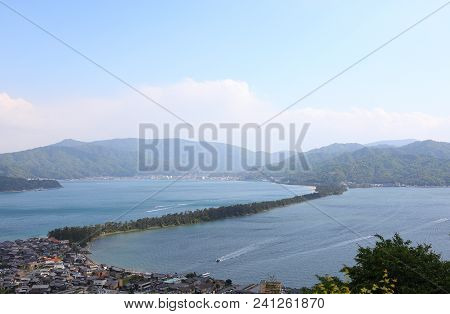 Amanohashidate Landscape Kyoto Japan. Amanohashidate Is One Of Japans Best Three Scenic Views.