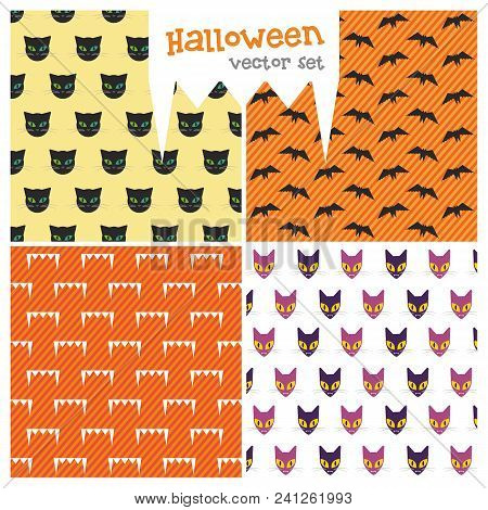 Halloween Modern Vector Set, Halloween Design Textures
