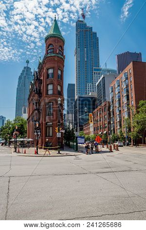 Toronto, Ontario - July 06, 2017: Gooderham Or Flatiron Building In Downtown Toronto - Toronto, Onta