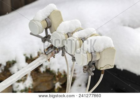 Television / Satellite Television / Lnb In The Snow