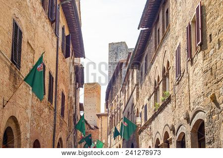 San Giminiano, Italy, The Medieval Architectures Of St. Matteo Street