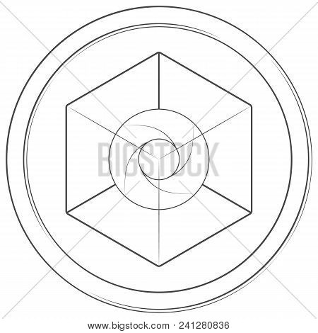 Expanse - Cryptocurrency Coin. Vector Thin Line Icon. Lineart Illustration On White Background. Inte
