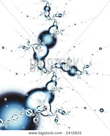 Respingos de água, ilustração de águas cristalinas, gerados por computador, arte Fractal,