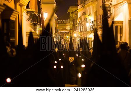 Marchena, Seville, Spain - March 30, 2018: Procession Of Holy Week(semana Santa) In Marchena, Sevill