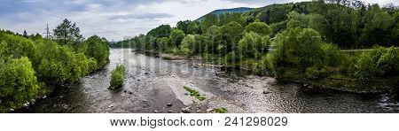 Opir River In The Carpathian National Park Skolevski Beskidy, Lviv Region Of Western Ukraine