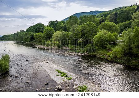 Opir River In The Carpathian National Park Skolevski Beskidy, Lviv Region Of Western Ukraine