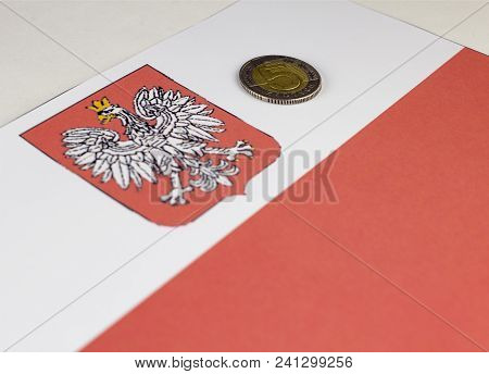 Money Of A Poland On A Background Of A Flag