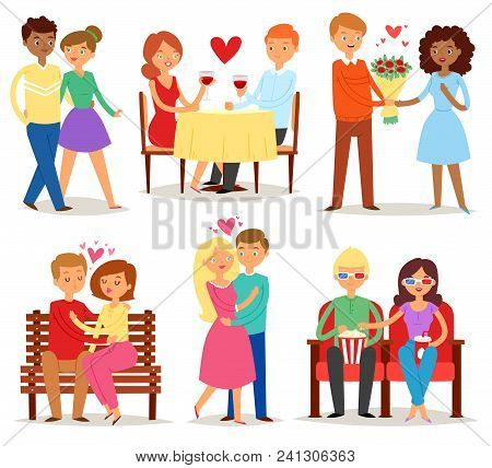 Couple In Love Vector Lovers Characters In Lovely Relationships On Loving Date Together On Valentine