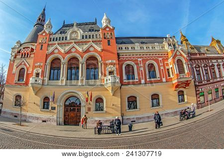 Oradea,romania-january 27,2018: The Greek-catholic Episcopal Palace Built In 1903 Following The Desi