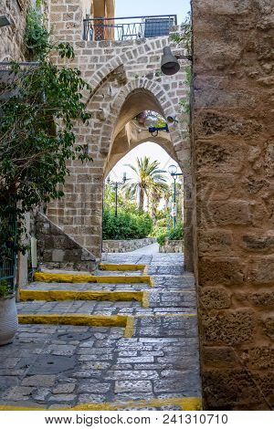 Ancient Stone Streets In Old Jaffa, Tel Aviv Yaffo, Israel