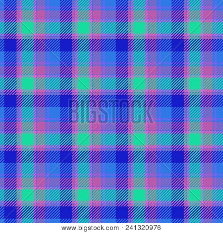 Blue Violet Cyan Green Colors Tartan Seamless Clothes Design