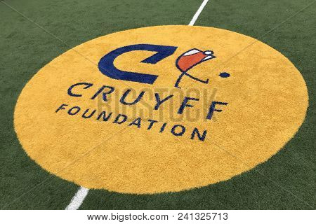 Den Haag, Netherlands - May 19, 2018: Center Court Logo Of The Dutch Johan Cruyff Foundation.