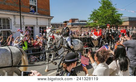Windsor, England - May 19 2018: Arrival Of Prince Harry, Duke Of Sussex And Meghan, Duchess Of Susse