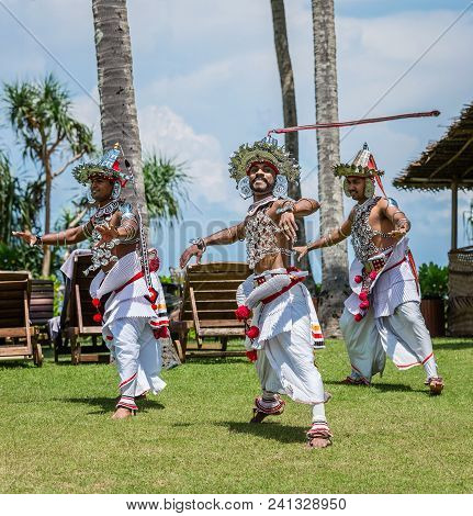 Sri Lanka, Bentota - 14 April 2018: National Lankan Dance On The Territory Of Avani Benton Spa & Res