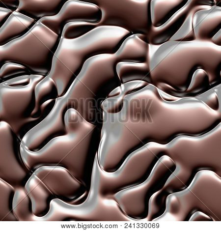 Brown Abbstract Shiny Metal Creased Plastic Surface Pattern Background