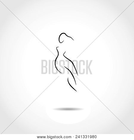 Woman Shape Light Body Silhouette Line Illustration