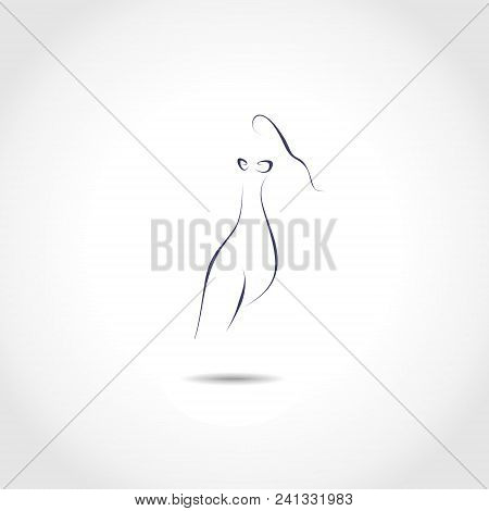 Woman Sexy Pose Shape Line Illustration Icon