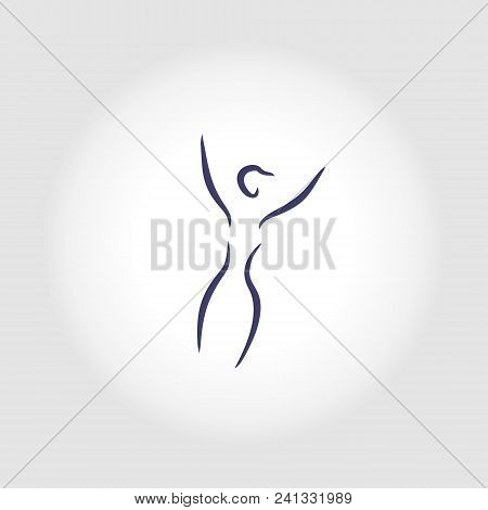 Woman Happy Abstract Shape Line Illustration Icon