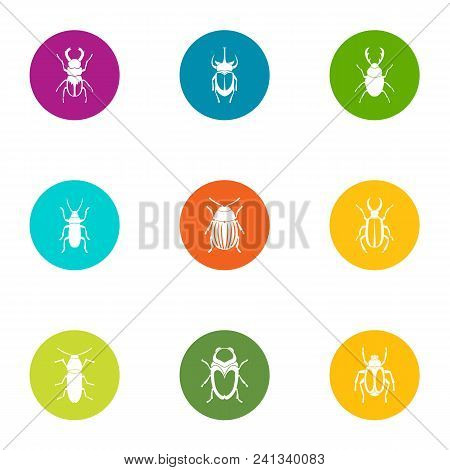 Glowworm Icons Set. Flat Set Of 9 Glowworm Vector Icons For Web Isolated On White Background