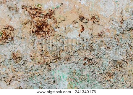 Abstrack Wall Texture Detail With White And Peach Paint. Abstrack Background.