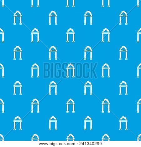 Archway Decorative Pattern Vector Seamless Blue Repeat For Any Use