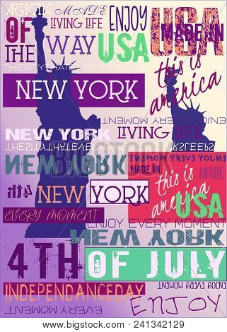 New York Usa Nyc Poster 4th July Edition