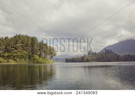 Beautiful Landscape Of Sri Lanka. River, Mountains And Tea Plantations