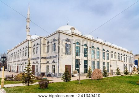 Grand Mosque In Makhachkala, Yusuf Bei Cami Is The Main Mosque Of Republic Dagestan. Russia