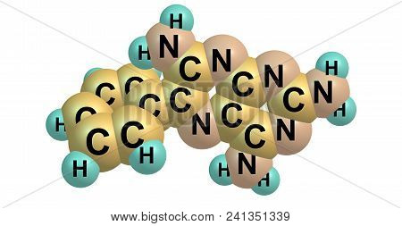 Triamterene Molecular Structure Isolated On White