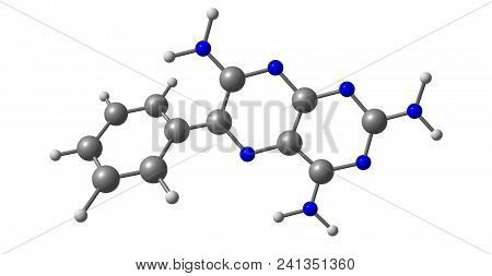 Triamterene Molecular Structure Isolated On White