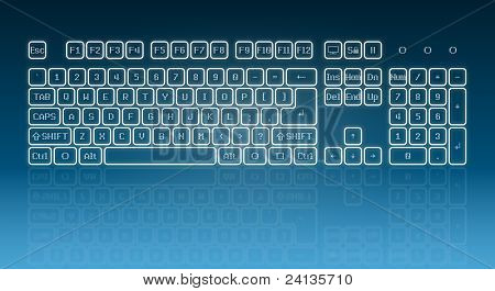 Teclado de tela de toque brilhante