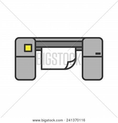 Large Format Printer Color Icon. Printing Machine. Isolated Vector Illustration