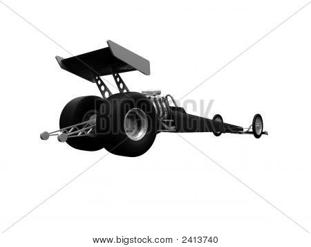Dragster izolovaný pohled zezadu 01
