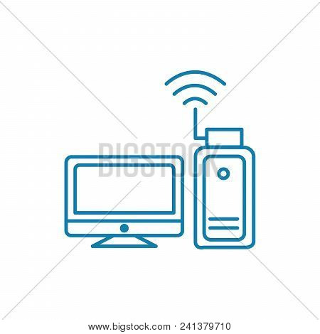 Access Point Line Icon, Vector Illustration. Access Point Linear Concept Sign.