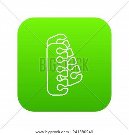 Nail Foot Tool Separator Icon Green Vector Isolated On White Background