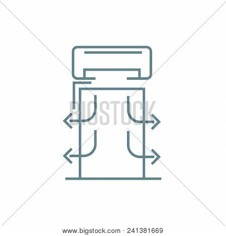 Air Conditioning System Line Icon, Vector Illustration. Air Conditioning System Linear Concept Sign.