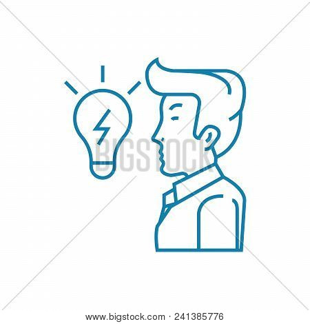 Business Idea Generation Line Icon, Vector Illustration. Business Idea Generation Linear Concept Sig