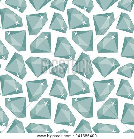 Seamless Pattern With Diamonds On White Background.